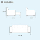 Sofá Bruna 3 Lugares Retrátil E Reclinável 2.30m Suede Móveis