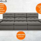 Sofá Brunello 2,05m Retrátil E Reclinável Velosuede Cinza - N