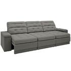 Sofá Brunello 2,05m Retrátil E Reclinável Velosuede Cinza - N