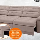 Sofá Brunello 2,05m Retrátil E Reclinável Velosuede Marrom -