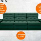 Sofá Brunello 2,05m Retrátil E Reclinável Velosuede Verde - N