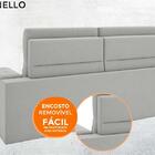 Sofá Brunello 2,30m Retrátil E Reclinável Velosuede Grafite -