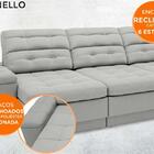 Sofá Brunello 2,30m Retrátil E Reclinável Velosuede Grafite -