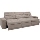 Sofá Brunello 2,30m Retrátil E Reclinável Velosuede Marrom -