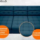 Sofá Brunello 2,30m Retrátil E Reclinável Velosuede Petroleo