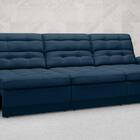 Sofá Brunello 2,30m Retrátil E Reclinável Velosuede Petroleo