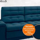 Sofá Brunello 2,30m Retrátil E Reclinável Velosuede Petroleo