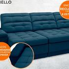 Sofá Brunello 2,30m Retrátil E Reclinável Velosuede Petroleo