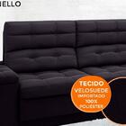 Sofá Brunello 2,30m Retrátil E Reclinável Velosuede Preto - N