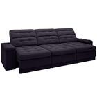 Sofá Brunello 2,30m Retrátil E Reclinável Velosuede Preto - N