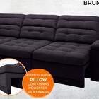Sofá Brunello 2,30m Retrátil E Reclinável Velosuede Preto - N