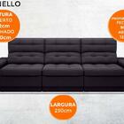 Sofá Brunello 2,30m Retrátil E Reclinável Velosuede Preto - N
