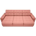 Sofá Brunello 2,30m Retrátil E Reclinável Velosuede Rose - Ne