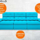 Sofá Brunello 2,30m Retrátil E Reclinável Velosuede Turquesa