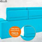 Sofá Brunello 2,30m Retrátil E Reclinável Velosuede Turquesa