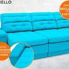 Sofá Brunello 2,30m Retrátil E Reclinável Velosuede Turquesa