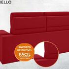 Sofá Brunello 2,30m Retrátil E Reclinável Velosuede Vermelho