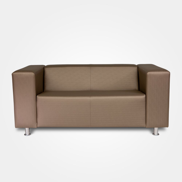 Sofá C/02 Lugares Para Recepção De Escritório Messina Marrom