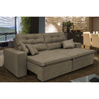 Sofá Cairo 1,82m Retrátil, Reclinável Tecido Suede Castor