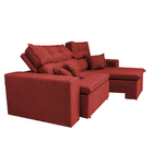 Sofá Cairo 2,32m Retrátil, Reclinável Tecido Suede Vermelho