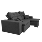 Sofá Cairo 2,92m Retrátil, Reclinável Tecido Suede Cinza