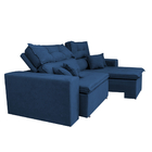 Sofá Cairo 3,12m Retrátil, Reclinável Tecido Suede Azul
