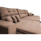 Sofá Cairo 3,52m Retrátil, Reclinável Tecido Suede Castor