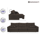 Sofá Cairo 3,82m Retrátil, Reclinável Tecido Suede Café