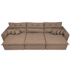 Sofá Cairo 3,82m Retrátil, Reclinável Tecido Suede Castor