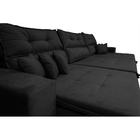 Sofá Cairo 3,82m Retrátil, Reclinável Tecido Suede Preto
