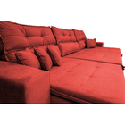 Sofá Cairo 3,82m Retrátil, Reclinável Tecido Suede Vermelho