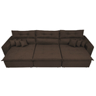 Sofá Cairo 4,12m Retrátil, Reclinável Tecido Suede Café