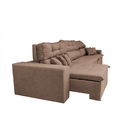 Sofá Cairo 4,12m Retrátil, Reclinável Tecido Suede Castor