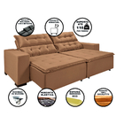 Sofá California Bipartido 4 Lugares 2,60m Retrátil E Reclináv