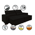 Sofá California Bipartido 4 Lugares 2,90m Retrátil E Reclináv