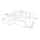 Sofá California Bipartido 6 Lugares 3,00m Retrátil E Reclináv