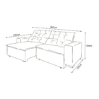 Sofá California Bipartido 6 Lugares 3,60m Retrátil E Reclináv