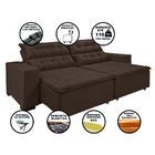 Sofá California Bipartido 6 Lugares 4,40m Retrátil E Reclináv