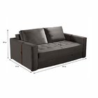 Sofá Cama 02 Lugares 147x97cm Atalaia Cinza Grafite