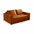 Sofá Cama 02 Lugares 147x97cm Atalaia Marrom Terracota