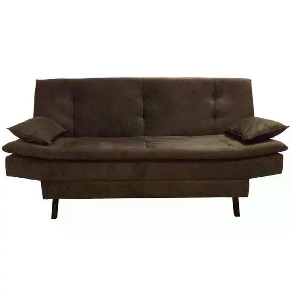 Sofa Cama 02 Lugares Alexa Suede Marrom Rm Milani Store