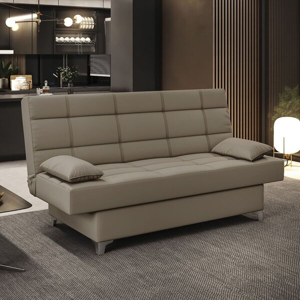 Sofá Cama 02 Lugares Com 02 Almofadas Virgínia Plus Bege
