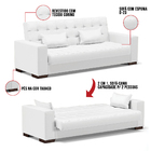 Sofá Cama 02 Lugares Lisboa Corino Pés De Madeira - D'rossi -