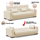 Sofá Cama 02 Lugares Lisboa Corino Pés De Madeira - D'rossi -