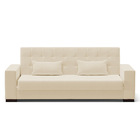 Sofá Cama 02 Lugares Lisboa Linho Bege A19 Pés De Madeira - D