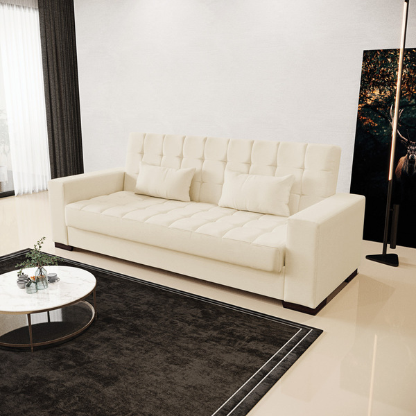 Sofá Cama 02 Lugares Lisboa Linho Bege Tana Decor