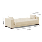 Sofá Cama 02 Lugares Lisboa Linho Bege Tana Decor