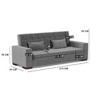 Sofá Cama 02 Lugares Lisboa Linho Grafite Tana Decor