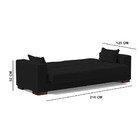 Sofá Cama 02 Lugares Lisboa Linho Preto Tana Decor