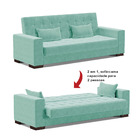 Sofá Cama 02 Lugares Lisboa Suede Azul Turquesa Tana Decor